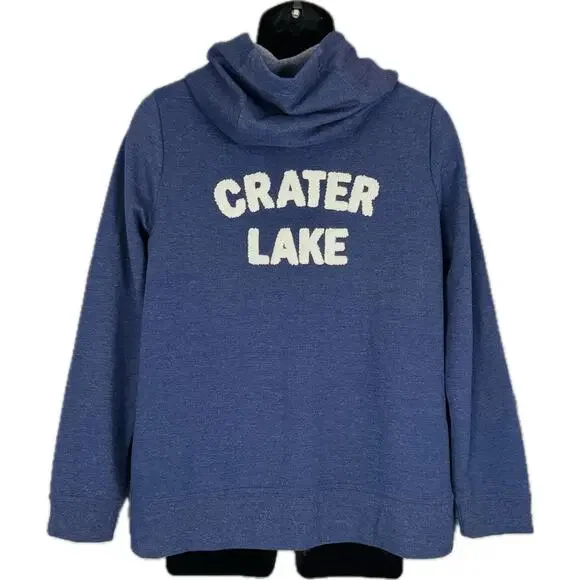 NWT Pendleton Crater Lake OR Spell Out National Park Women M Hoodie Blue Gray - Picture 3 of 9